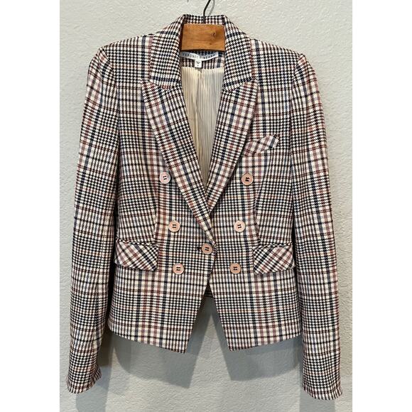 Veronica Beard Diego Dickey Double Breasted Houndstooth Blazer Size 0 - Picture 11 of 11